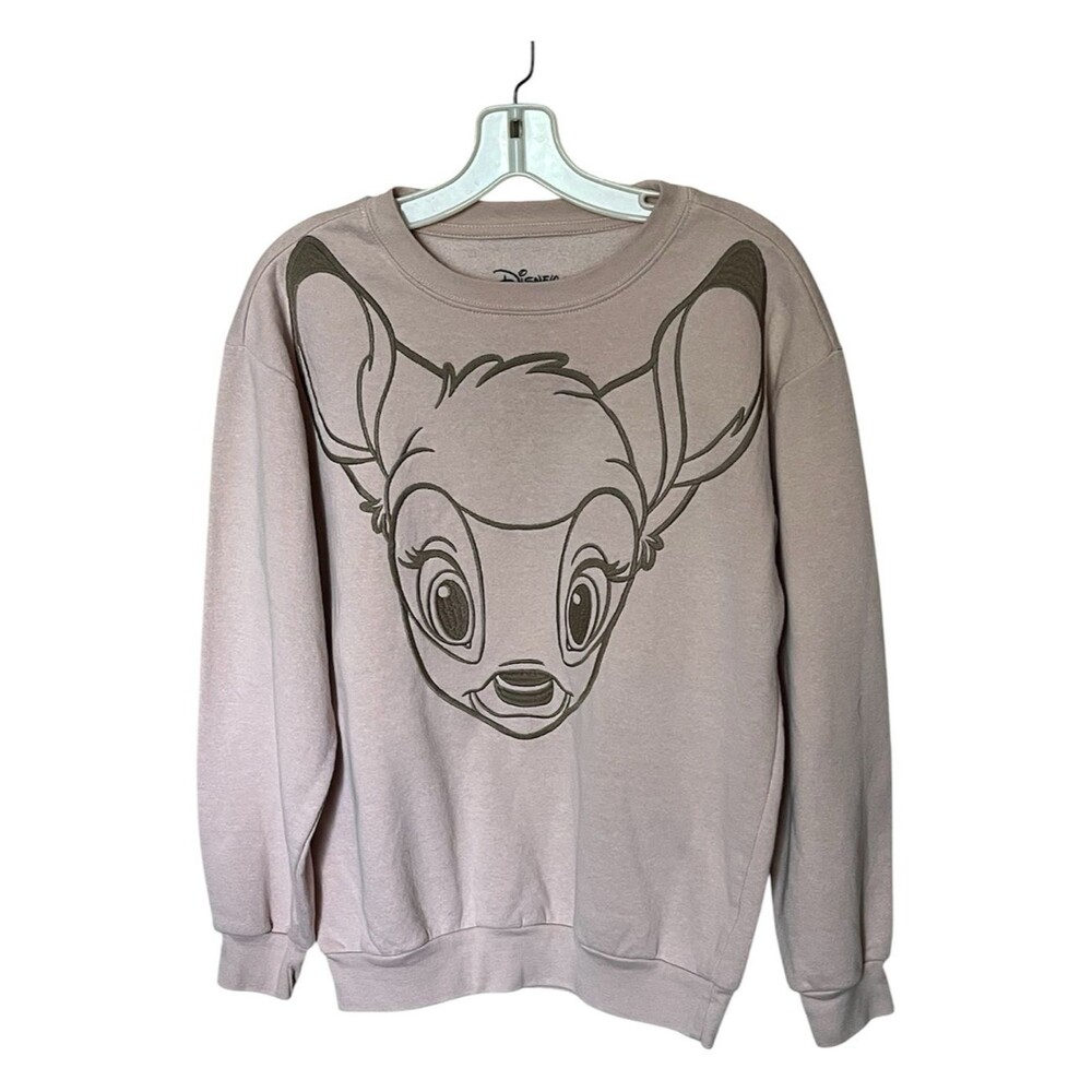 Disney Bambi Long Sleeve Embroidered Sweatshirt in Beige Pumice Size Small (4-6)
